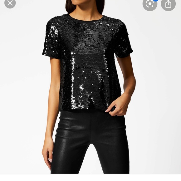 michael kors black sequin top